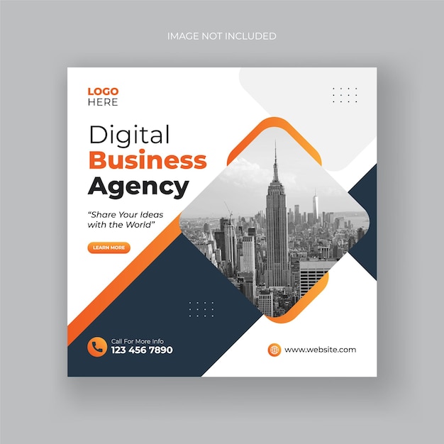 Digital marketing agency social media post and web banner template