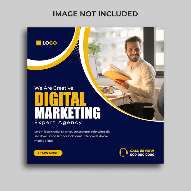 Digital marketing agency social media post and web banner template