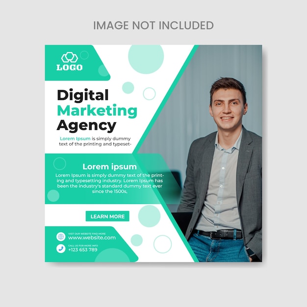 Digital marketing agency social media posts template design. 