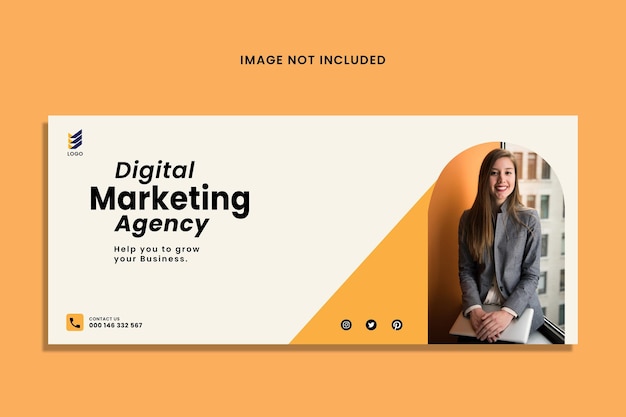 Digital marketing agency social media promotion banner with modern background vector template Premiu