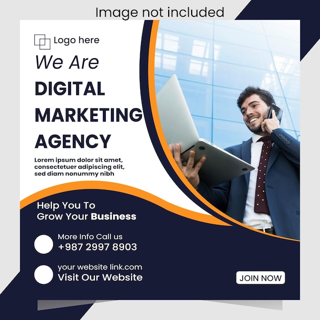 Digital marketing agency social media template design