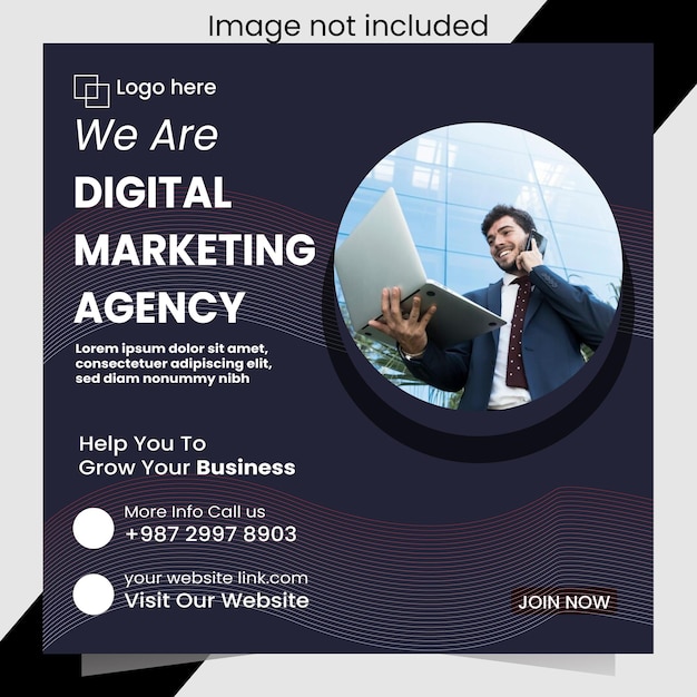 Digital marketing agency social media template design