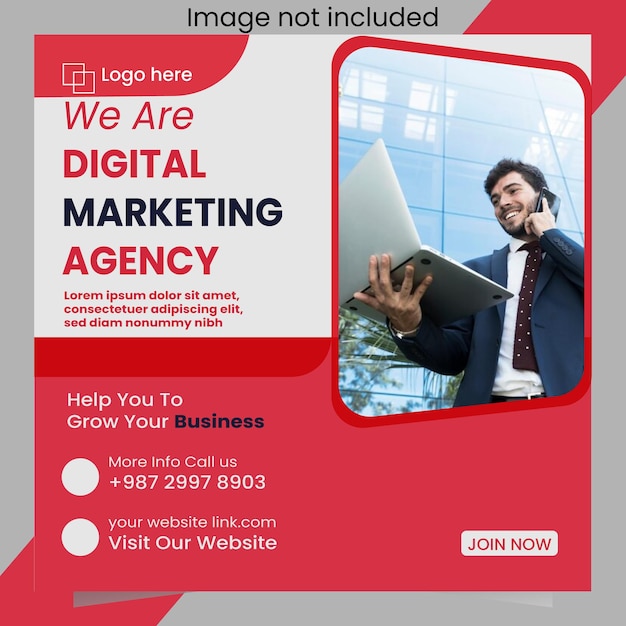 Digital marketing agency social media template design