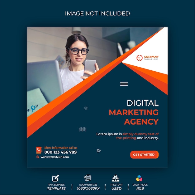 Digital Marketing Agency Social  Post Design Template