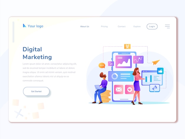 Digital Marketing analyst landing page template