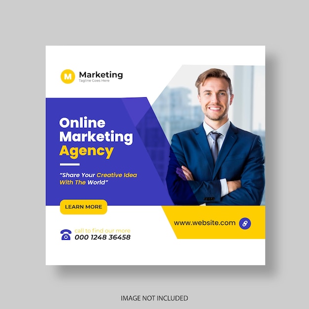 digital marketing business creative agency social media post or banner design template