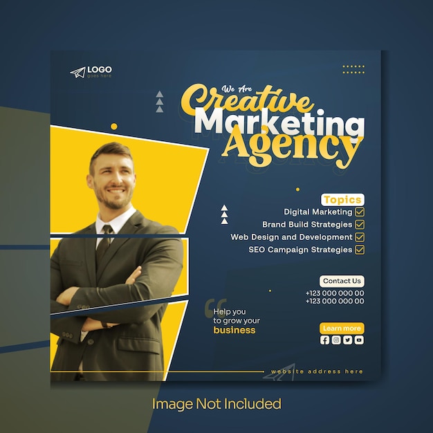 Digital marketing business promotional creative social media post template design