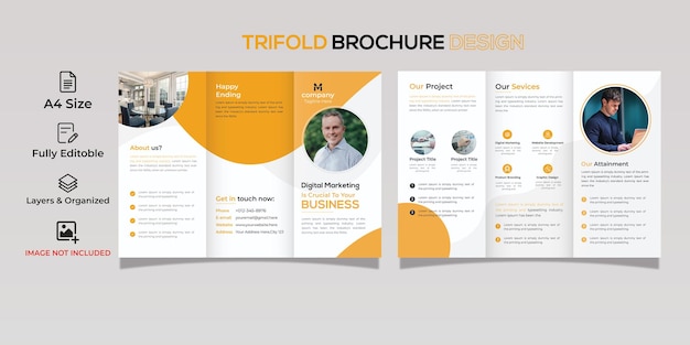 Digital marketing business trifold brochure template Design