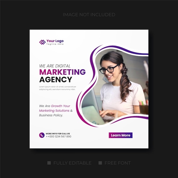 Digital marketing corporate agency or social media post web banner design