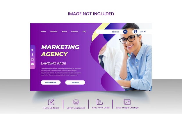 Digital marketing and corporate landing page template