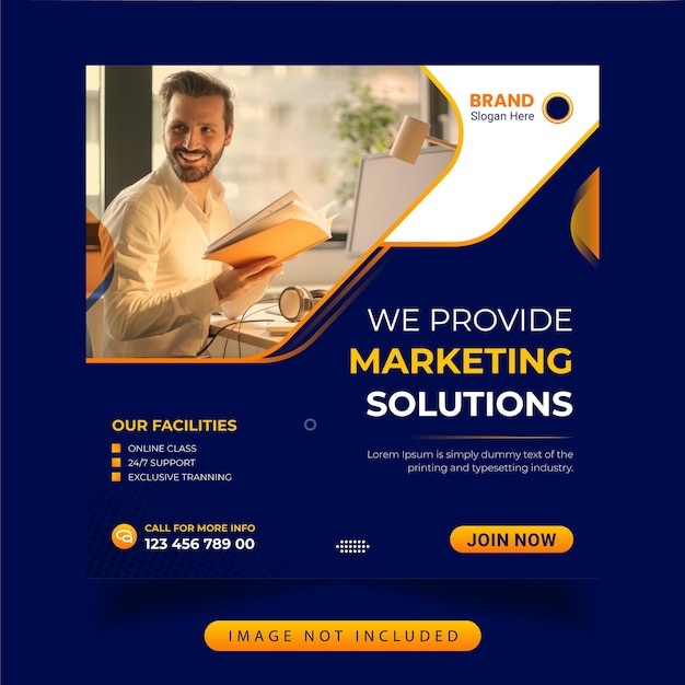 Digital marketing corporate live webinar and business social media post template design