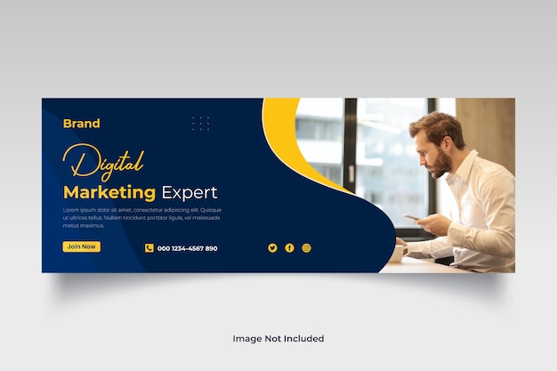 Digital marketing corporate social media design or corporate facebook cover template