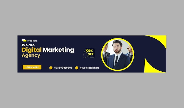 Digital marketing corporate social media Facebook cover template