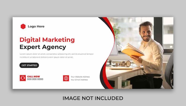 Digital marketing corporate social media facebook cover template