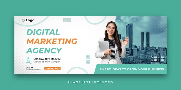 Digital marketing corporate social media facebook cover template