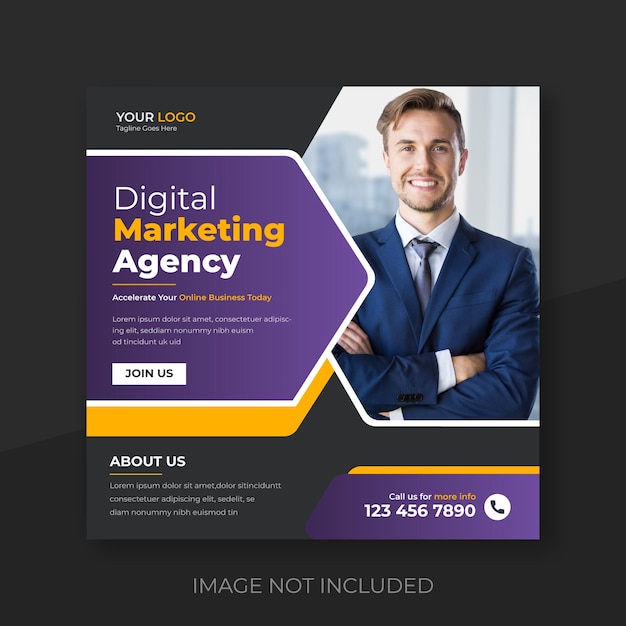 Digital marketing and corporate social media post banner design template