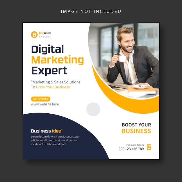 Digital marketing and corporate social media post banner and square corporate flyer template