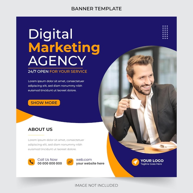 Digital marketing and corporate social media post and web banner design template Premium Vector