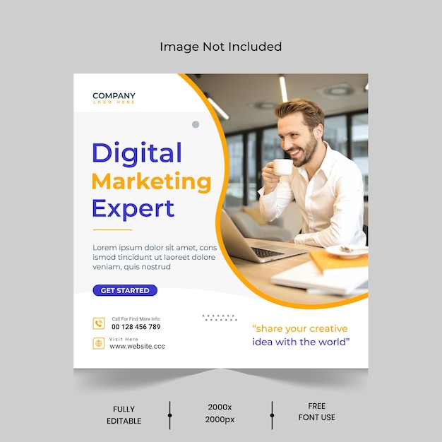 Digital marketing corporate social media post and web banner design template