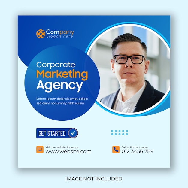 Digital marketing and corporate social media post web banner template design