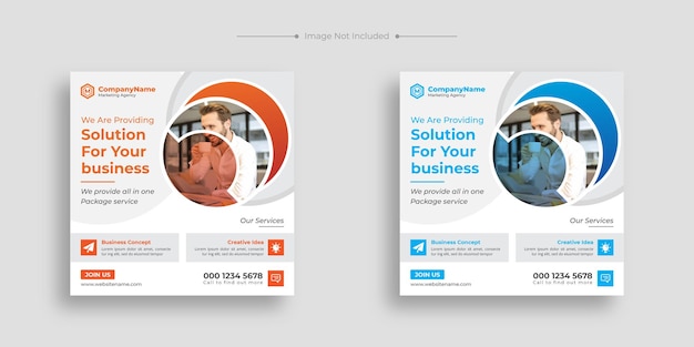 Digital marketing and corporate social media post and web banner template