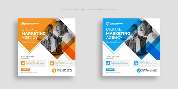 Digital marketing and corporate social media post and web banner template