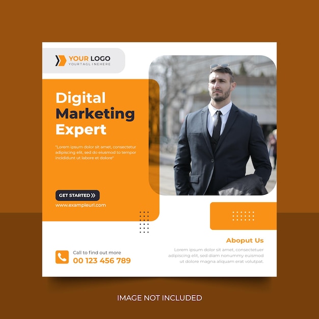 Digital marketing and corporate social media square post banner design template