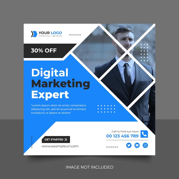 Digital marketing and corporate social media square post design