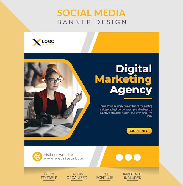 Digital marketing and corporate web banner and social media post design