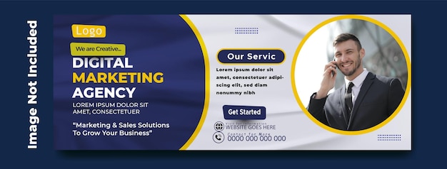 Digital marketing cover banner template design