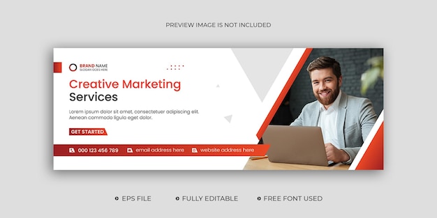 Digital marketing or creative marketing facebook cover and web banner template design