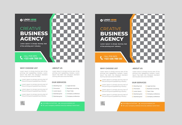 digital marketing creative trendy A4 size modern abstract business flyer design template