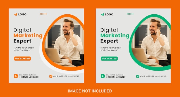 Digital marketing expert and corporate social media post template