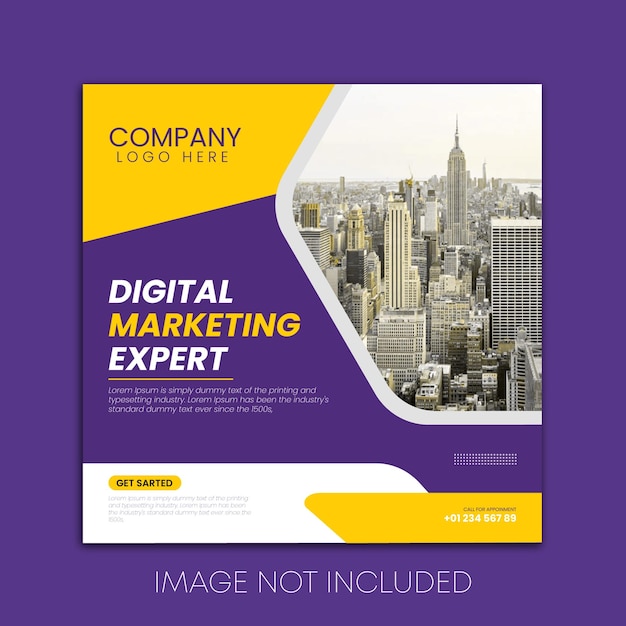 Digital marketing expert and corporate social media post template