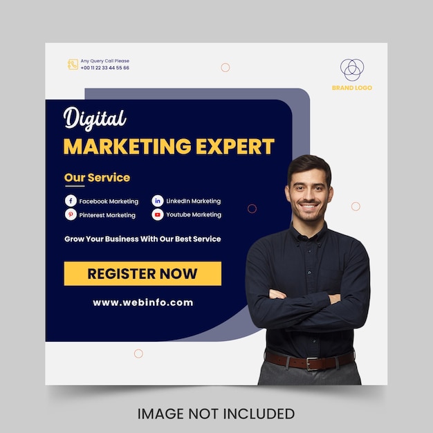 Digital Marketing Expert Instagram post banner design premium vector