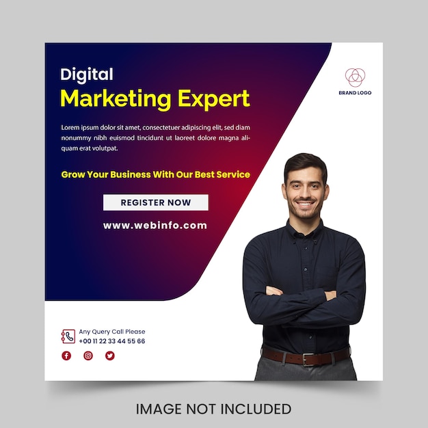 Digital Marketing Expert Instagram post banner design premium vector