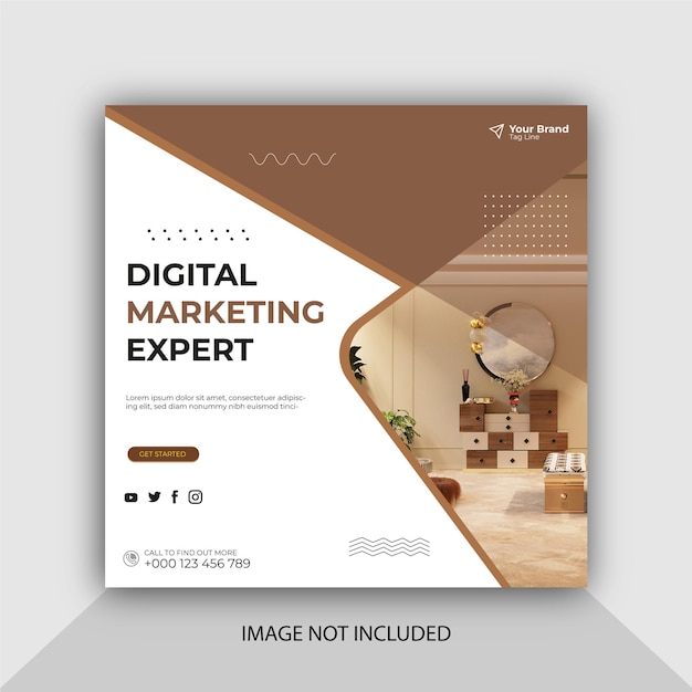 Digital marketing expert instagram post and social media template