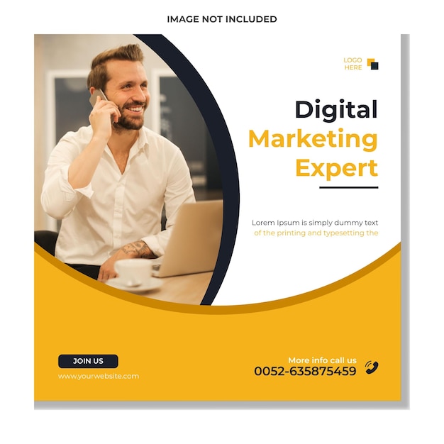 Digital marketing expert instagram and social media post banner template