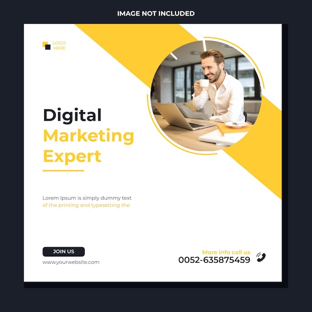 Digital marketing expert instagram and social media post banner template