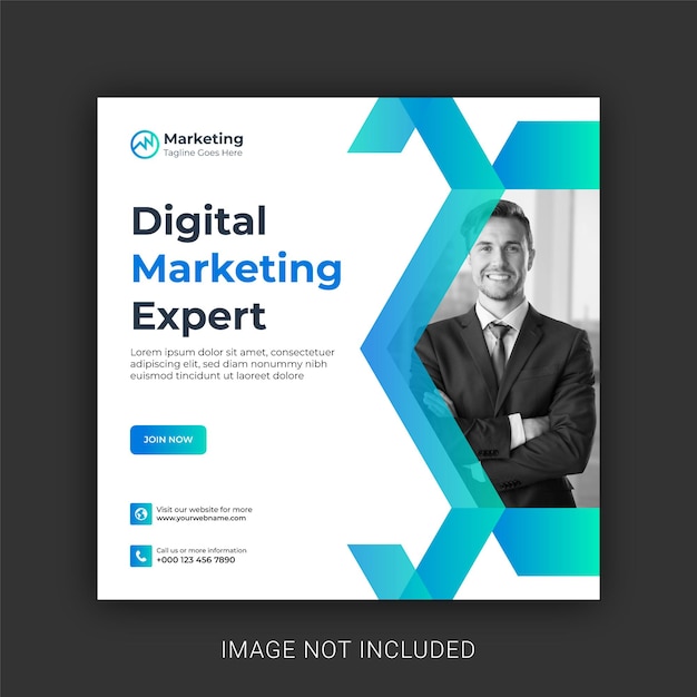 Digital marketing expert promotional social media post and web banner template