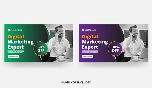 Digital Marketing Expert promotional video thumbnail design