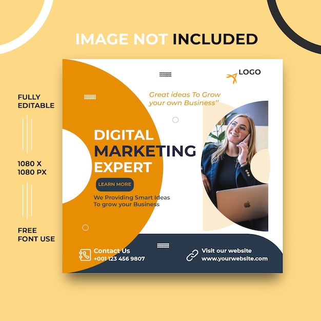 Digital marketing  Expert social media and Instagram post banner template