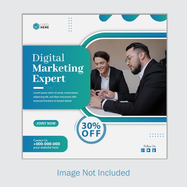 Digital Marketing Expert social media post cover template