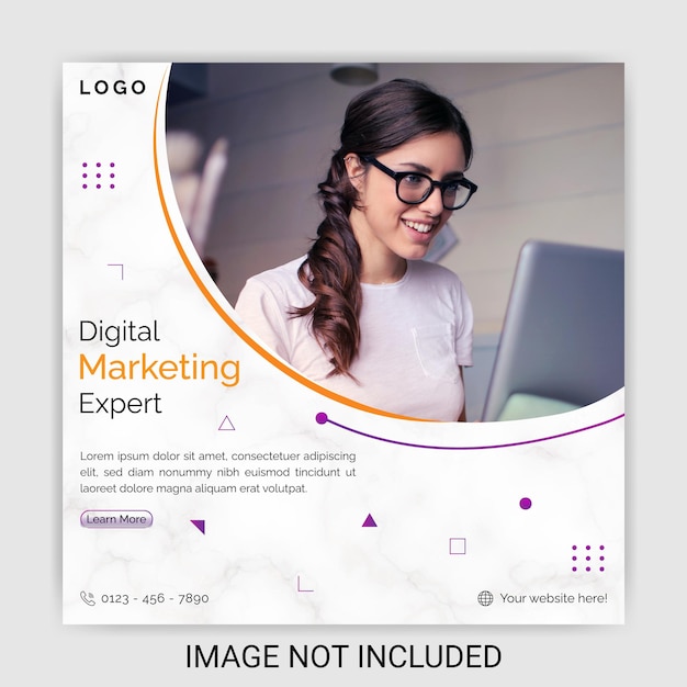 Digital marketing expert social media post template promotional banner premium vector