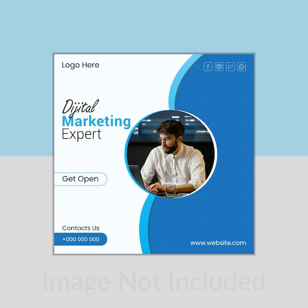 Vector digital marketing expert social media post template