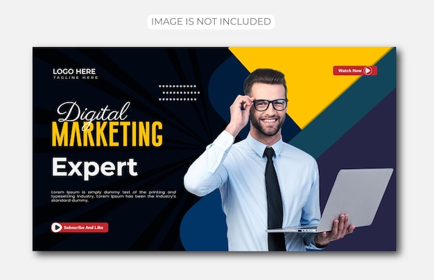 Vector digital marketing expert youtube thumbnail and web banner design