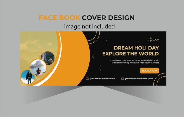 Vector digital marketing face book cover design unique and modern