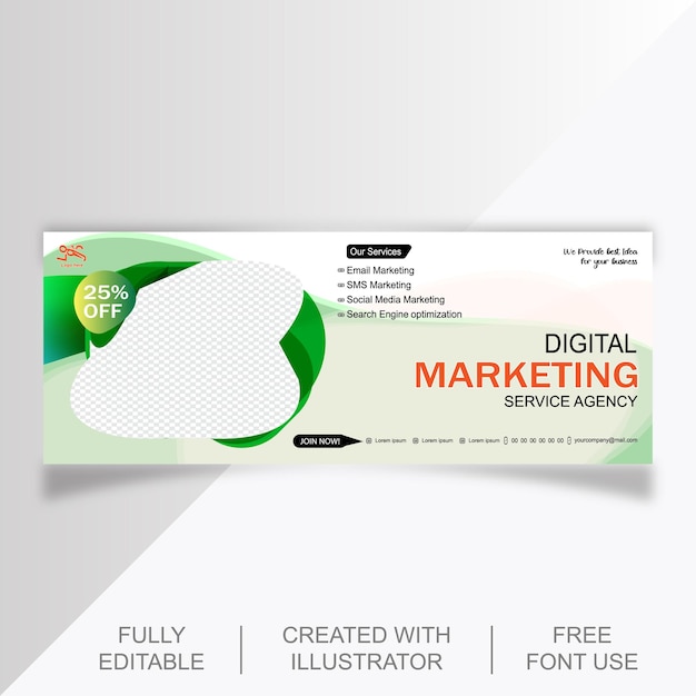 Digital marketing facebook cover banner free victor download