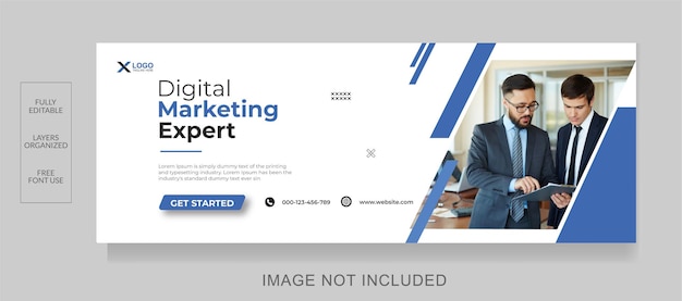 Digital marketing facebook cover and corporate social media design template