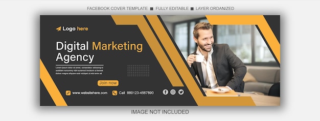 Digital marketing facebook cover page template Free Eps